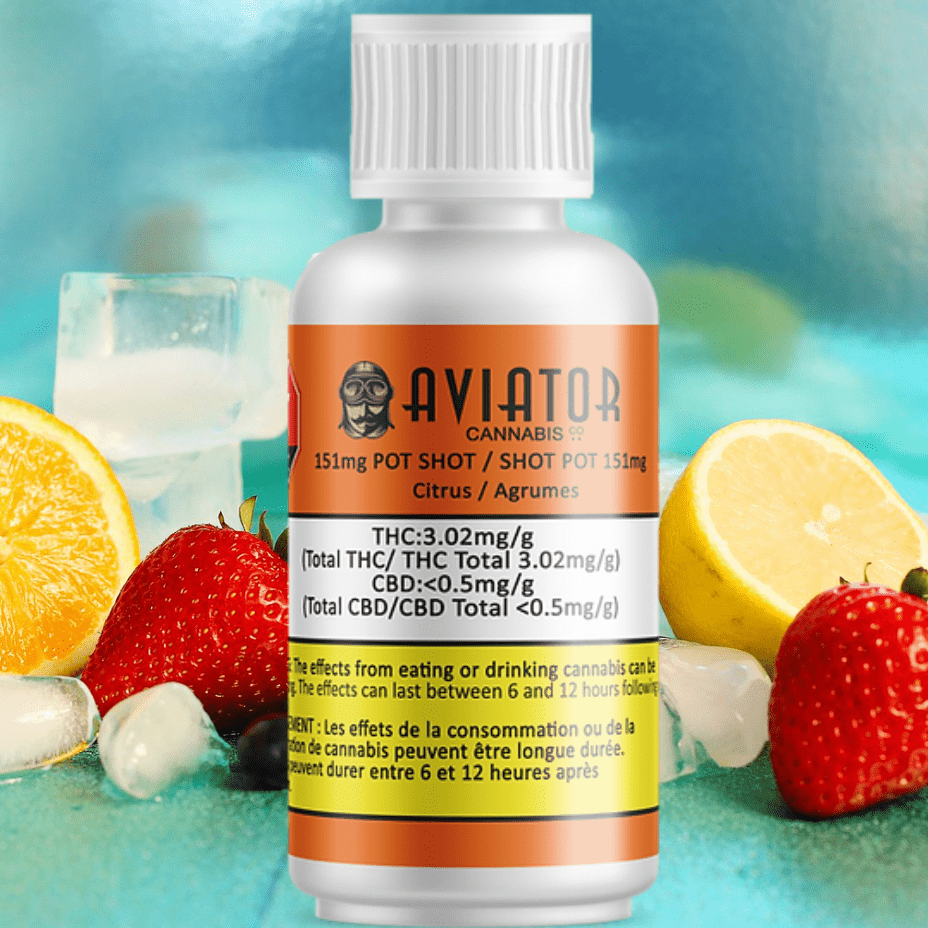 Aviator Cannabis 151mg Pot Shot Citrus (Orange)-50ml 50ml Morden Vape SuperStore and Cannabis Manitoba Canada
