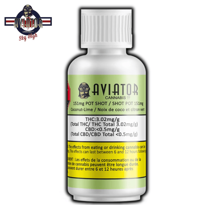 Aviator Cannabis Co. 151mg Coconut Lime Pot Shot - 50mL 50mL Morden Vape SuperStore and Cannabis Manitoba Canada
