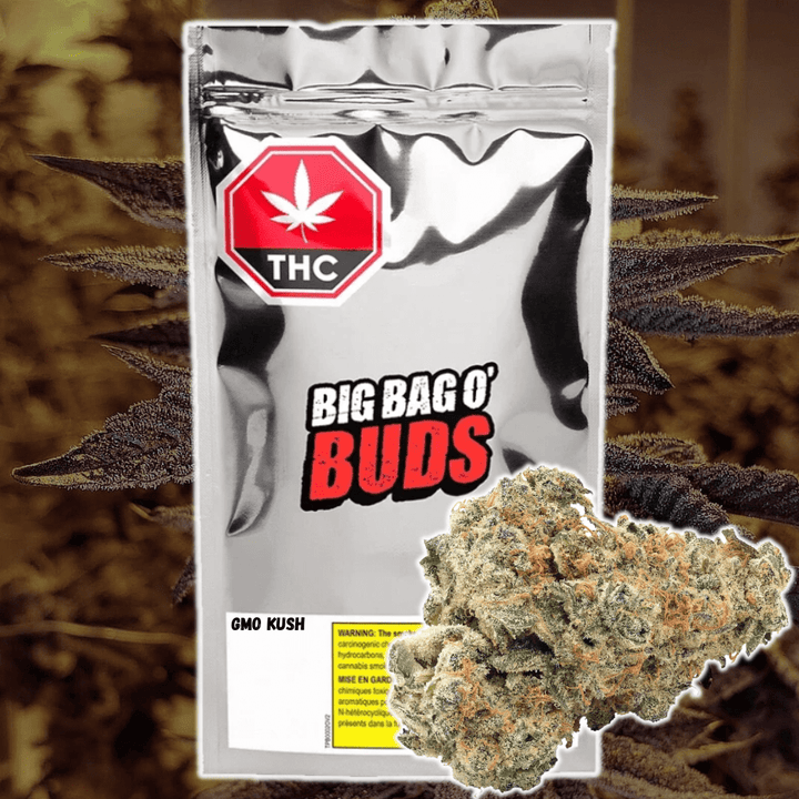 Big Bag O' Bud GMO Kush Indica Flower - 28g Morden Vape SuperStore and Cannabis Manitoba Canada