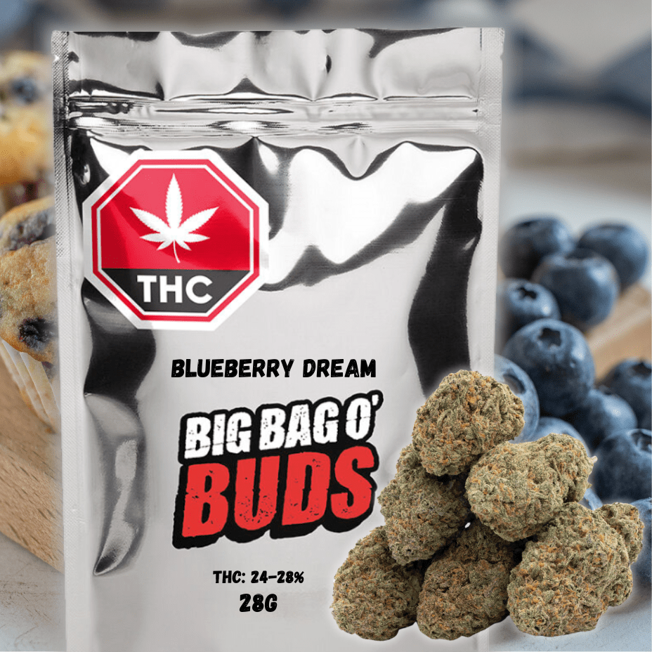 Big Bag O' Buds Blueberry Dream Sativa Flower-28g 28g Morden Vape SuperStore and Cannabis Manitoba Canada