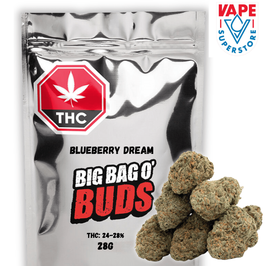 Big Bag O' Buds Blueberry Dream Sativa Flower-28g 28g Morden Vape SuperStore and Cannabis Manitoba Canada