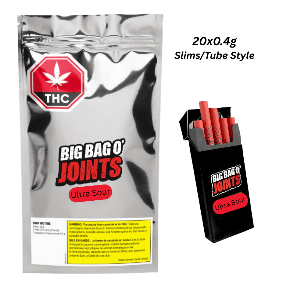 Big Bag O' Joints Ultra Sour Tube Pre-Rolls 20x0.4g 20x0.4g Morden Vape SuperStore and Cannabis Manitoba Canada
