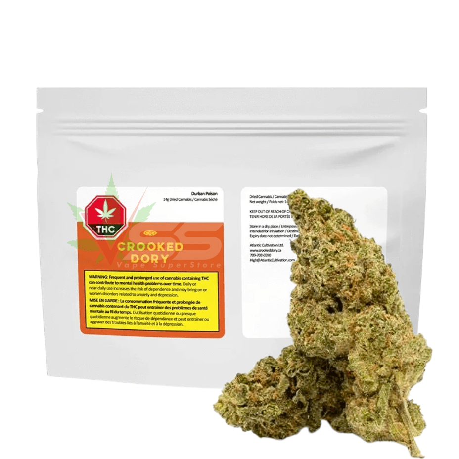 Crooked Dory Durban Poison Sativa Flower - 28g Morden Vape SuperStore and Cannabis Manitoba Canada