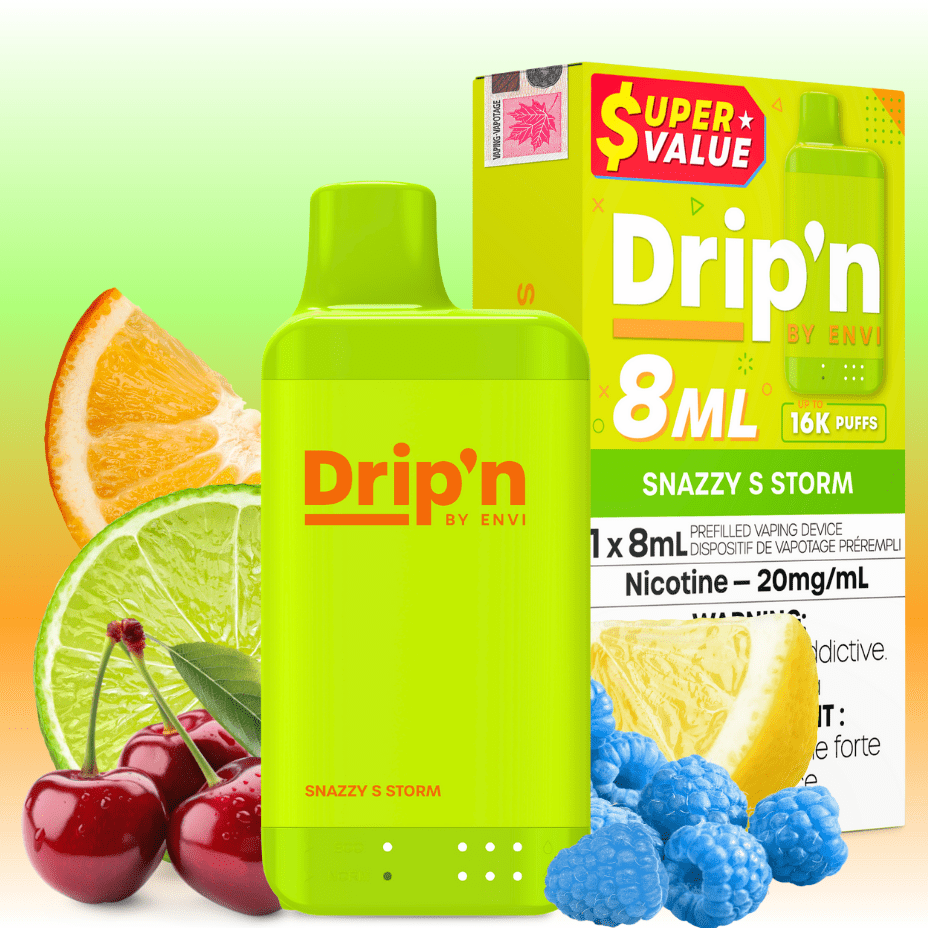 Drip'n by Envi 16K Disposable Vape - Snazzy S Storm 8mL / 16000 Puffs / 20mg Morden Vape SuperStore and Cannabis Manitoba Canada