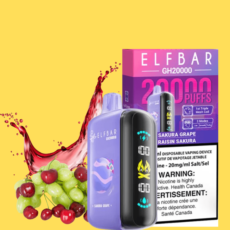 ElfBar GH20K Disposable Vape-Sakura Grape Morden Vape SuperStore and Cannabis Manitoba Canada