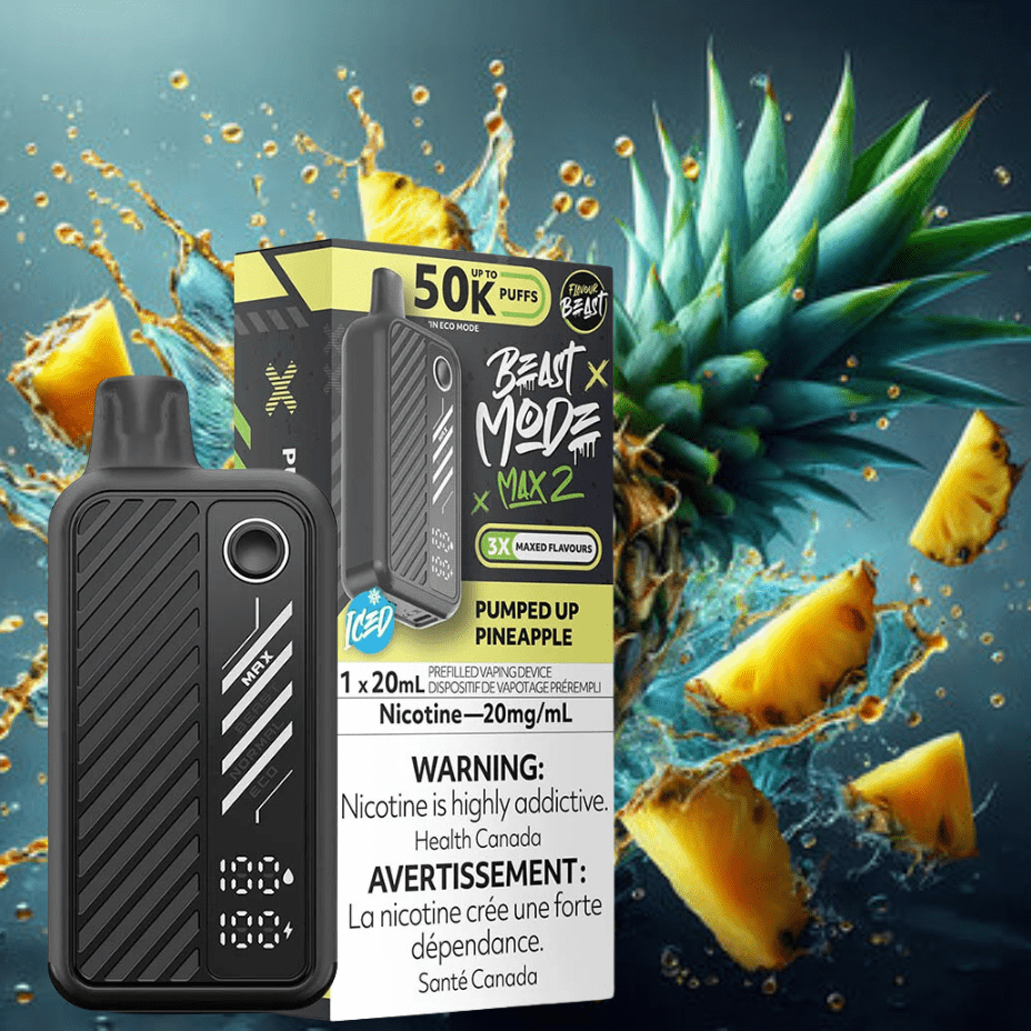Flavour Beast Max 2 Disposable Vape-Pumped Up Pineapple Iced Morden Vape SuperStore and Cannabis Manitoba Canada
