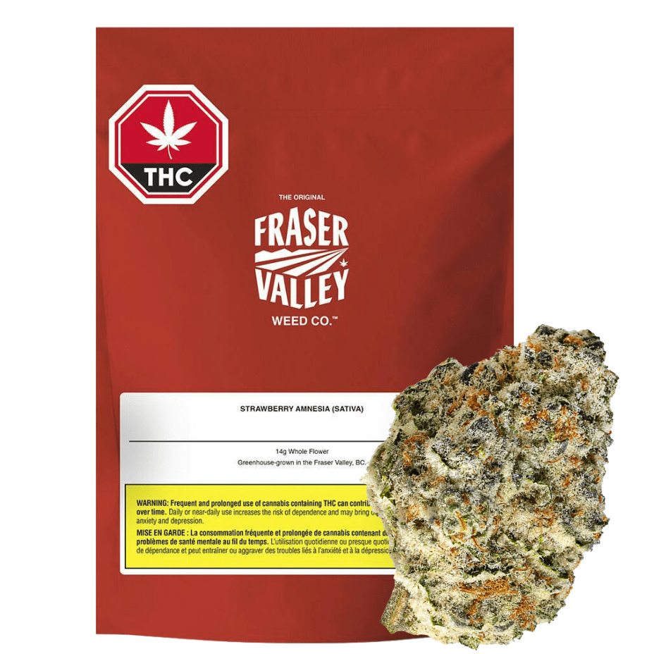 Fraser Valley Strawberry Amnesia Flower - 28g Morden Vape SuperStore and Cannabis Manitoba Canada