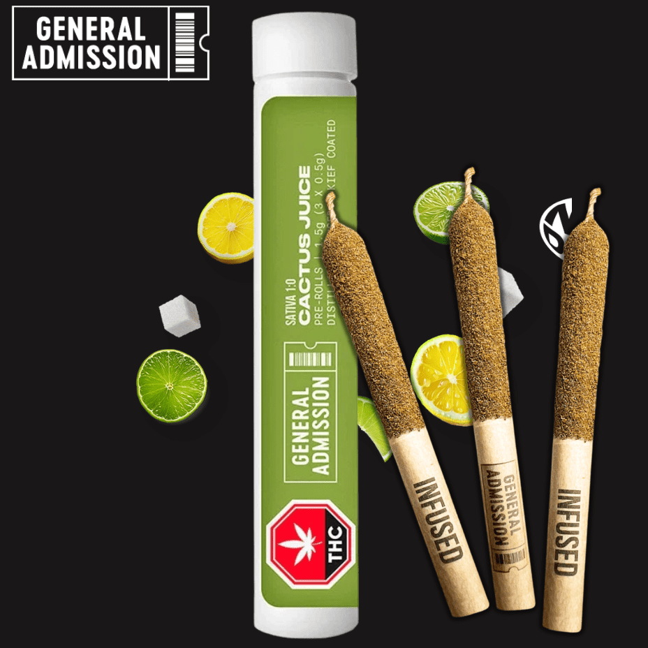 General Admission Cactus Juice Infused Pre-rolls 3x0.5g Morden Vape SuperStore and Cannabis Manitoba Canada