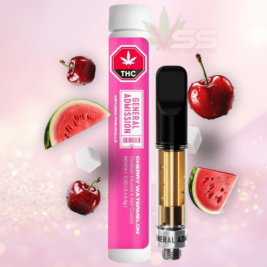 General Admission Cherry Watermelon Indica Vape Cartridge - 0.95g Morden Vape SuperStore and Cannabis Manitoba Canada