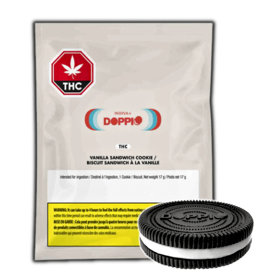 Indiva Doppio Vanilla Sandwich Cookie 1x10mg 1x10mg Morden Vape SuperStore and Cannabis Manitoba Canada