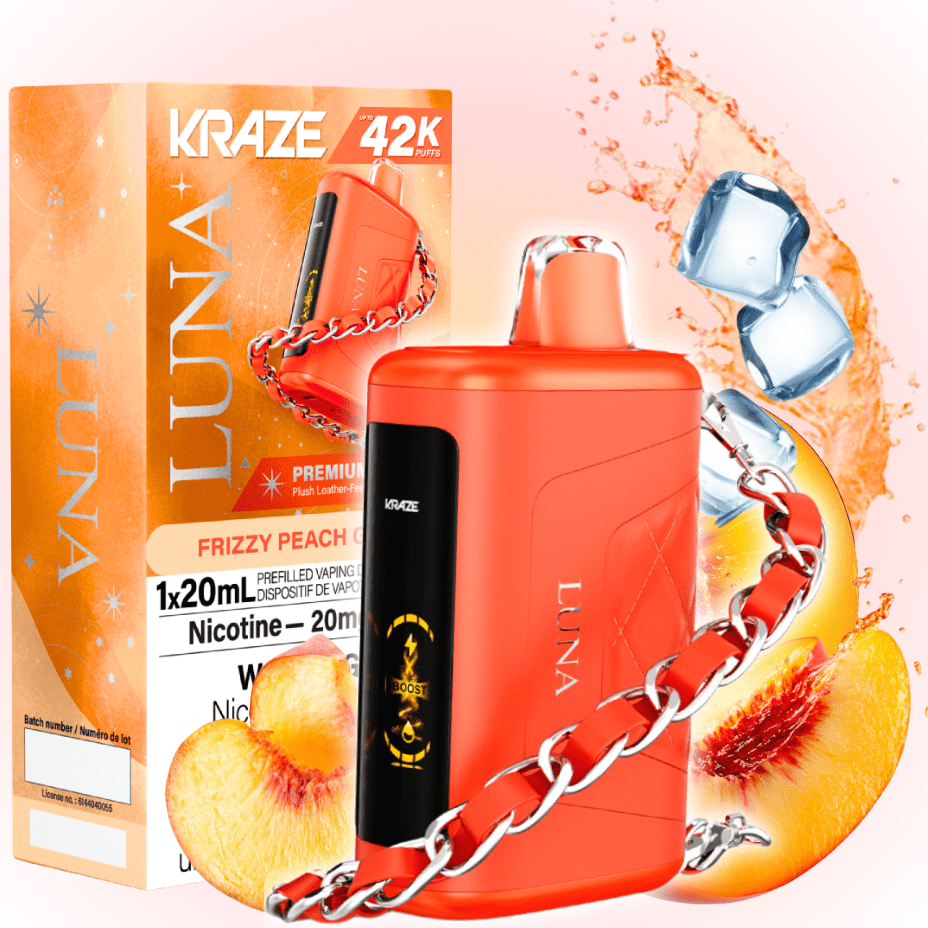 Kraze Luna Disposable Vape-Frizzy Peach G Ice 20mg / 42000 Puffs Morden Vape SuperStore and Cannabis Manitoba Canada