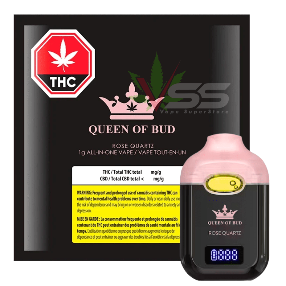 Queen of Bud - Rose Quartz Liquid Crystals AIO Vape - 1g Morden Vape SuperStore and Cannabis Manitoba Canada