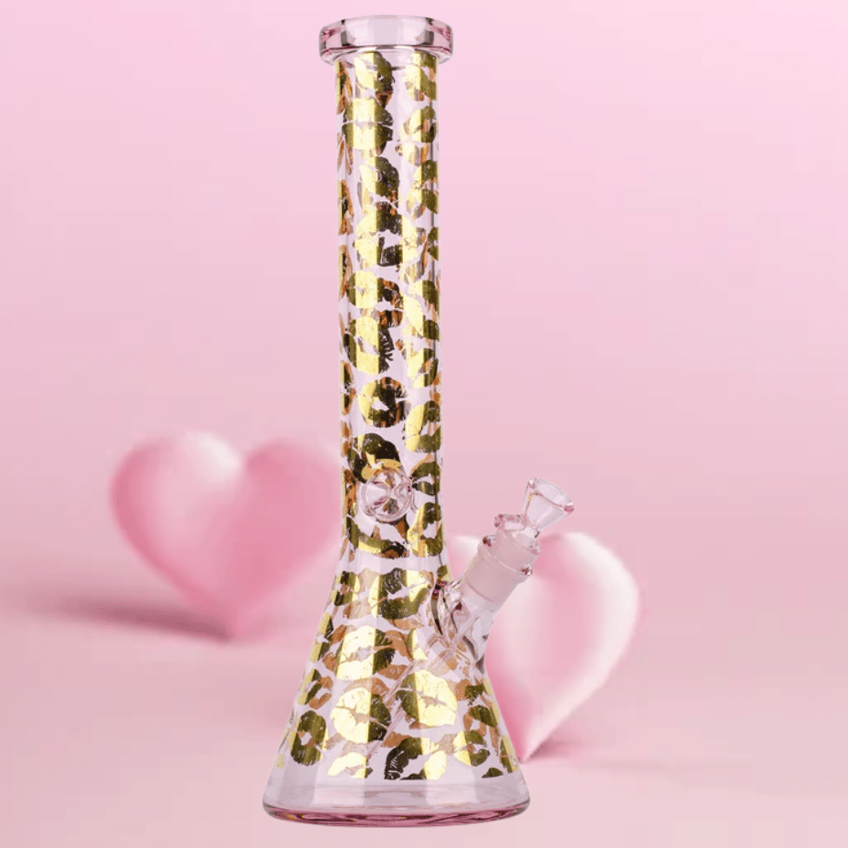 Red Eye Pink Lips 7mm Beaker-15" Morden Vape SuperStore and Cannabis Manitoba Canada