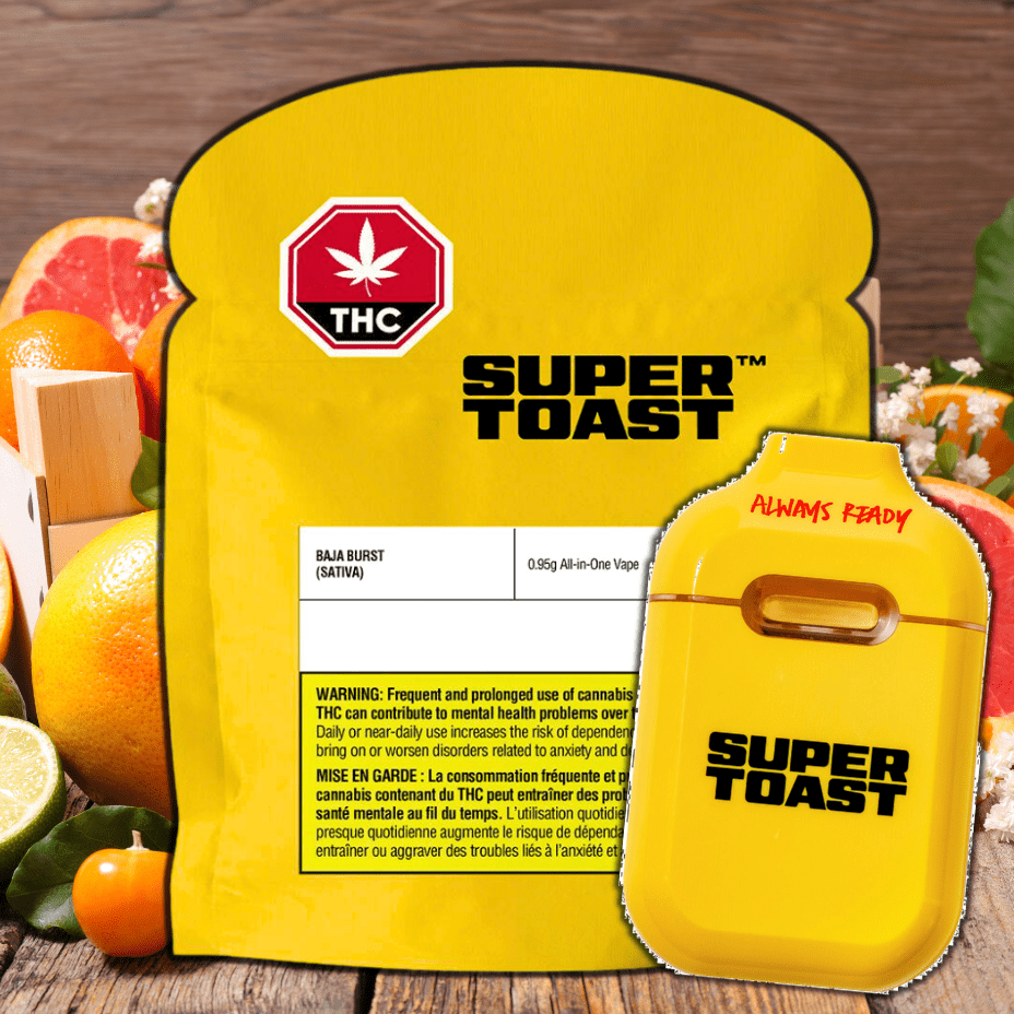 Super Toast Baja Burst AIO Vape - .95g Morden Vape SuperStore and Cannabis Manitoba Canada