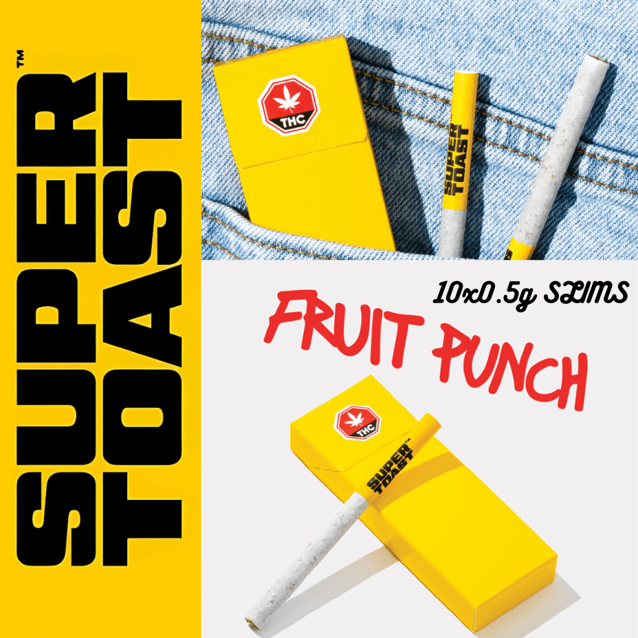 Super Toast Fruit Punch Slims 10x0.5g 10x0.5g Morden Vape SuperStore and Cannabis Manitoba Canada