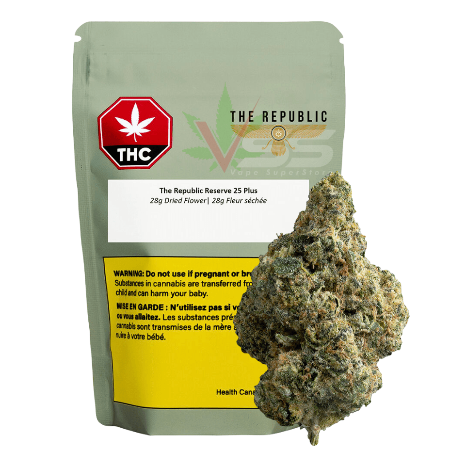 The Republic Reserve 25 Plus Indica Flower - 28g 28g Morden Vape SuperStore and Cannabis Manitoba Canada