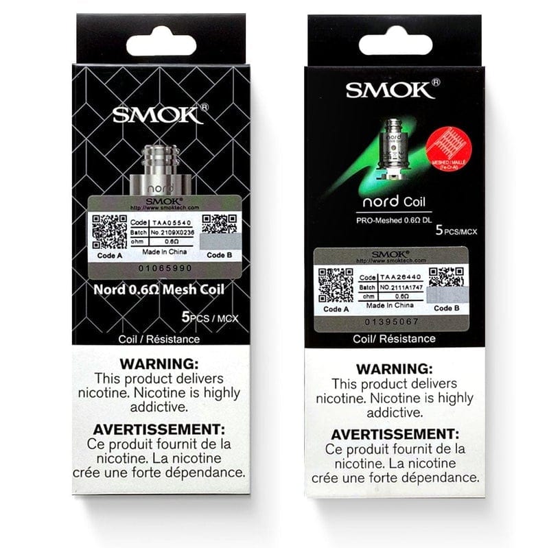 Smok Nord Pro Replacement Coils 5/pkg / Meshed 0.6HM DL Morden Vape SuperStore and Cannabis Manitoba Canada