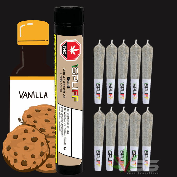 1Spliff - Biscotti Indica Pre-rolls 10x0.35g Morden Vape SuperStore and Cannabis Manitoba Canada