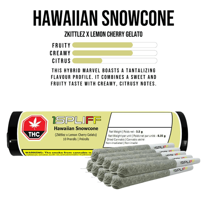 1Spliff - Hawaiian Snowcone Pre-rolls 7x0.5g 7x0.5g Morden Vape SuperStore and Cannabis Manitoba Canada