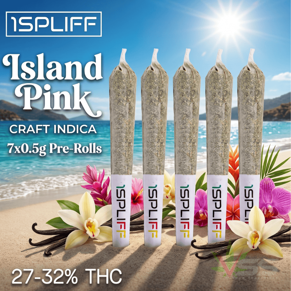 1Spliff - Island Pink Indica Pre-rolls 7x0.5g Morden Vape SuperStore and Cannabis Manitoba Canada
