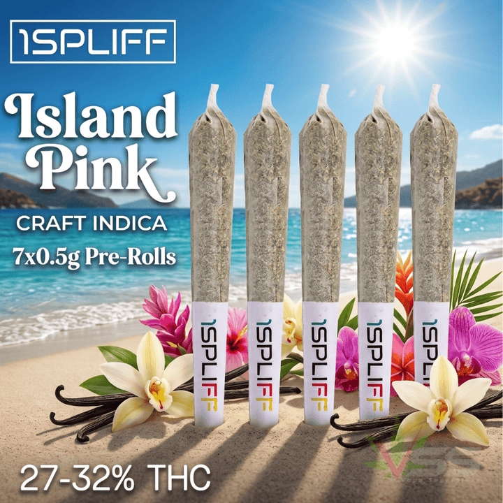 1Spliff - Island Pink Indica Pre-rolls 7x0.5g Morden Vape SuperStore and Cannabis Manitoba Canada
