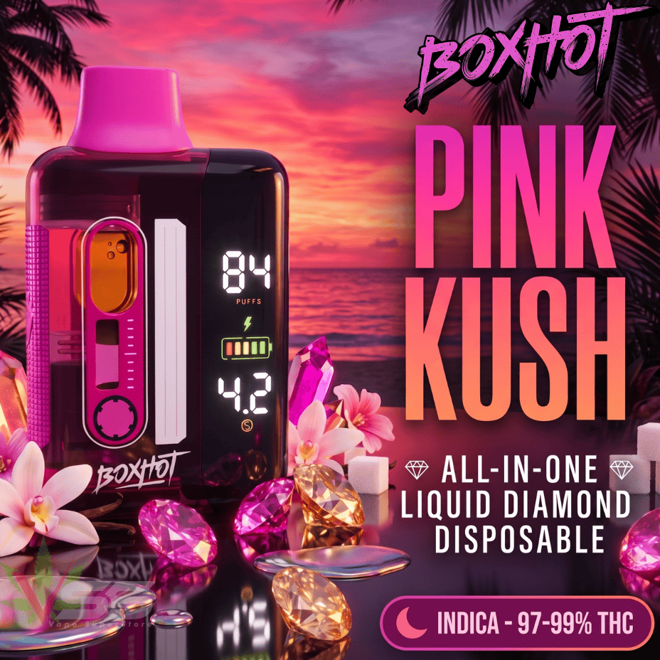BOXHOT Pink Kush Liquid Diamond Indica AIO Disposable Vape - 1g at Morden Vape SuperStore and Cannabis in Manitoba Canada