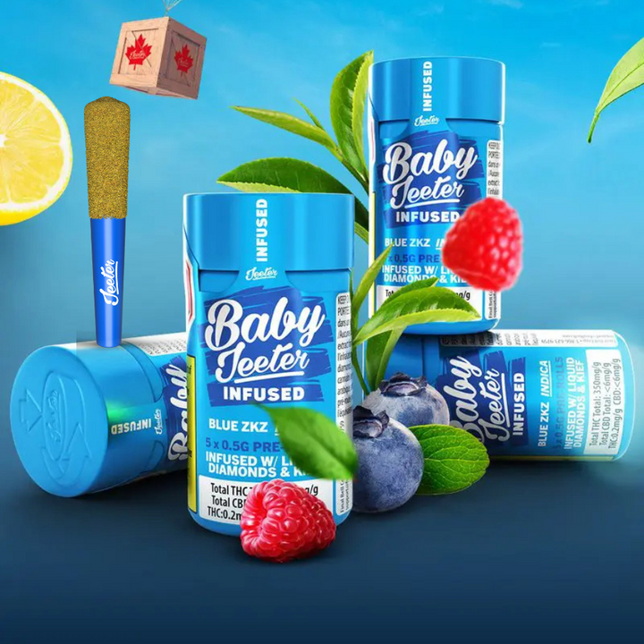 Baby Jeeter Blue ZKS Liquid Diamond Infused Pre-rolls 5x0.5g