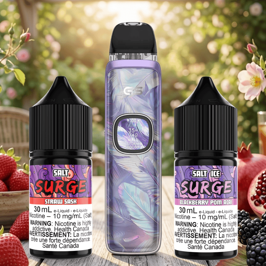 Caliburn G5 Pod Kit / Surge Salt Straw Sask and Blackberry Pom Acai Morden Vape SuperStore and Cannabis Manitoba Canada