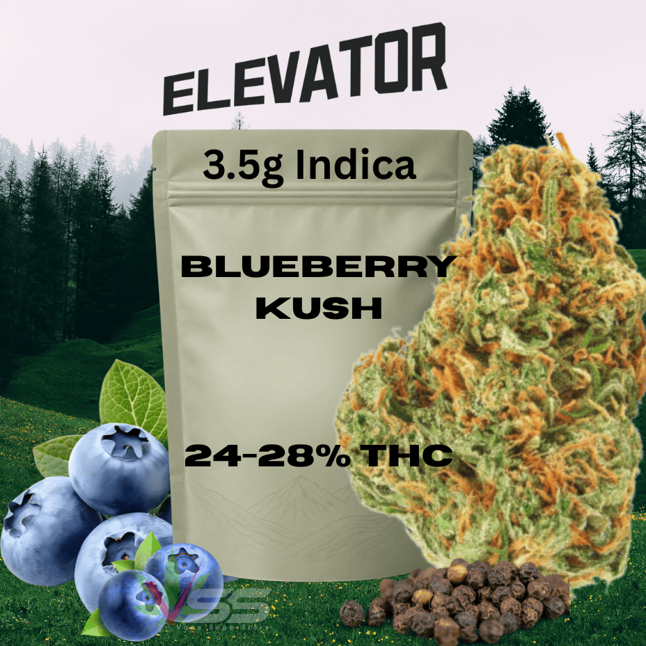 Elevator Blueberry Kush Indica Craft Flower in Morden, Manitoba. 