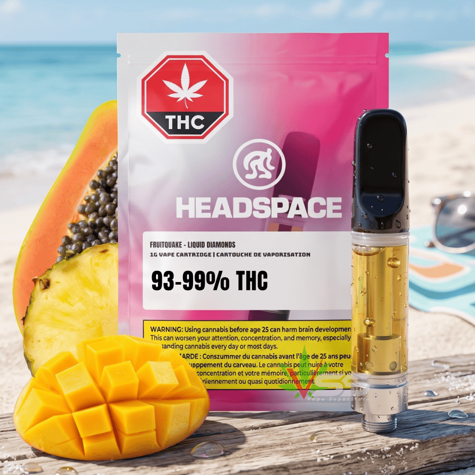 Headspace Fruitquake Liquid Diamond Sativa 510 Cartridge - 0.95g at Morden Vape SuperStore and Cannabis in Manitoba Canada
