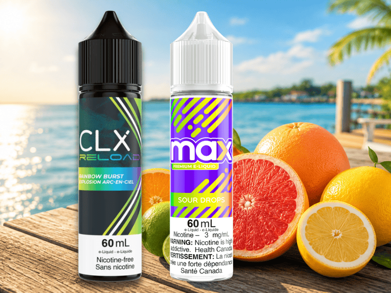 Max Sour Drops Freebase E-Liquid / CLX Rainbow Burst Freebase E-Liquid Morden Vape SuperStore and Cannabis Manitoba Canada