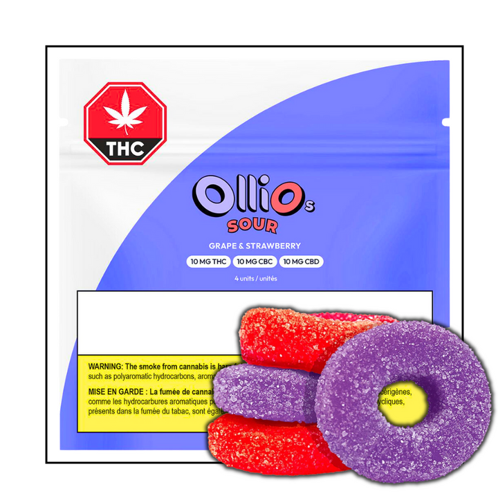 Olli O's Grape + Strawberry THC:CBC:CBD Gummies-4x2.5mg