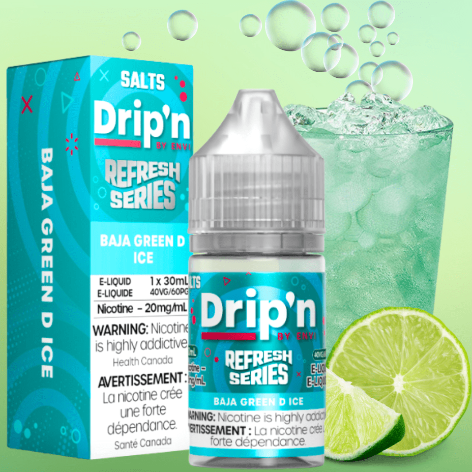 Drip'n by Envi Refresh Salt - Baja Green D Ice at Airdrie Vape SuperStore and Bong Shop in Alberta Canada