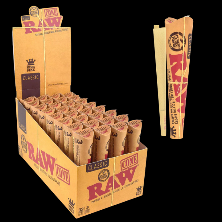 Raw Pre-Rolled Cones Classic King Size-3pkg