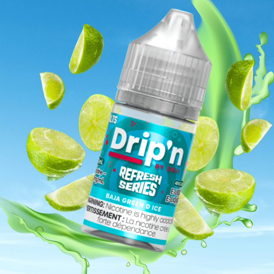 Drip'n by Envi Refresh Salt - Baja Green D Ice at Airdrie Vape SuperStore and Bong Shop in Alberta Canada