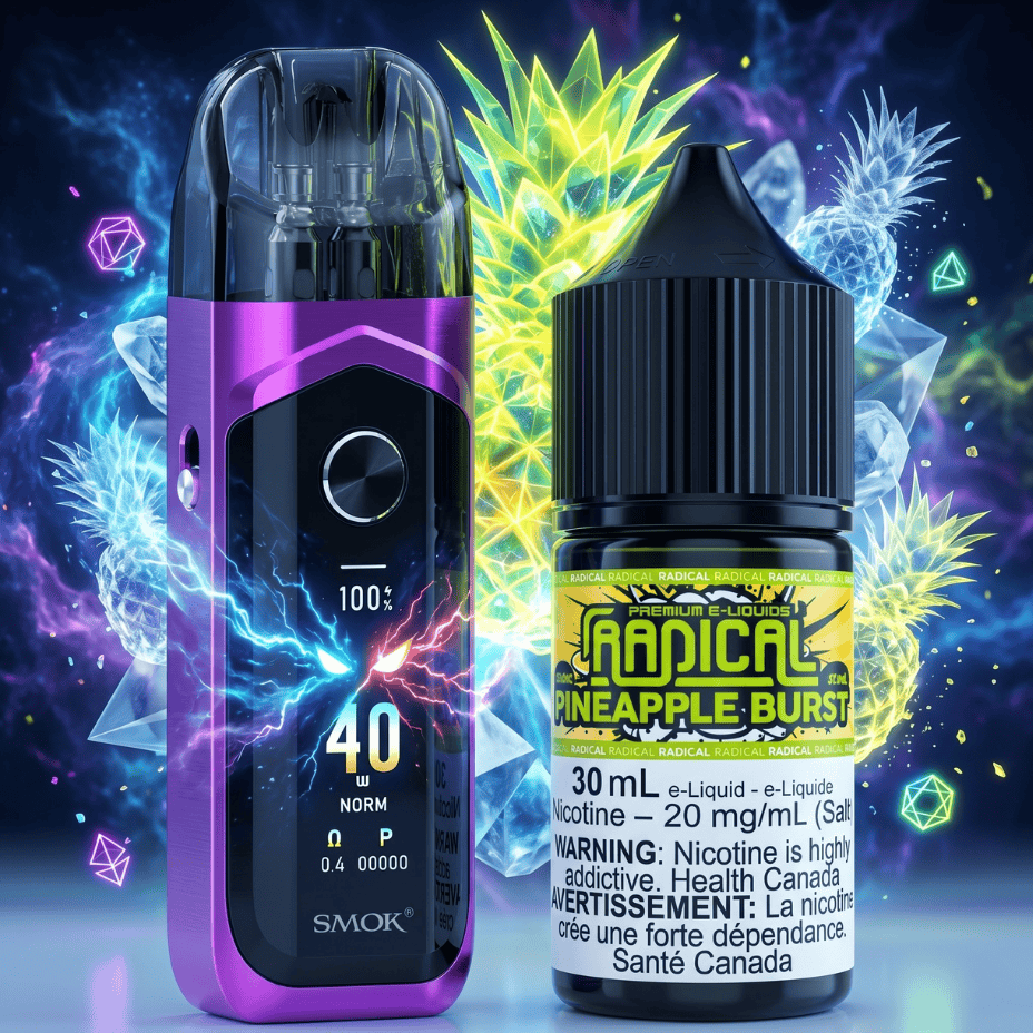 Smok Nord 6 pod kit and Radical Pineapple burst salt 30ml