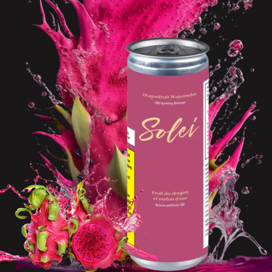 Solei Dragonfruit Watermelon CBD Sparkling Beverage-35mml
