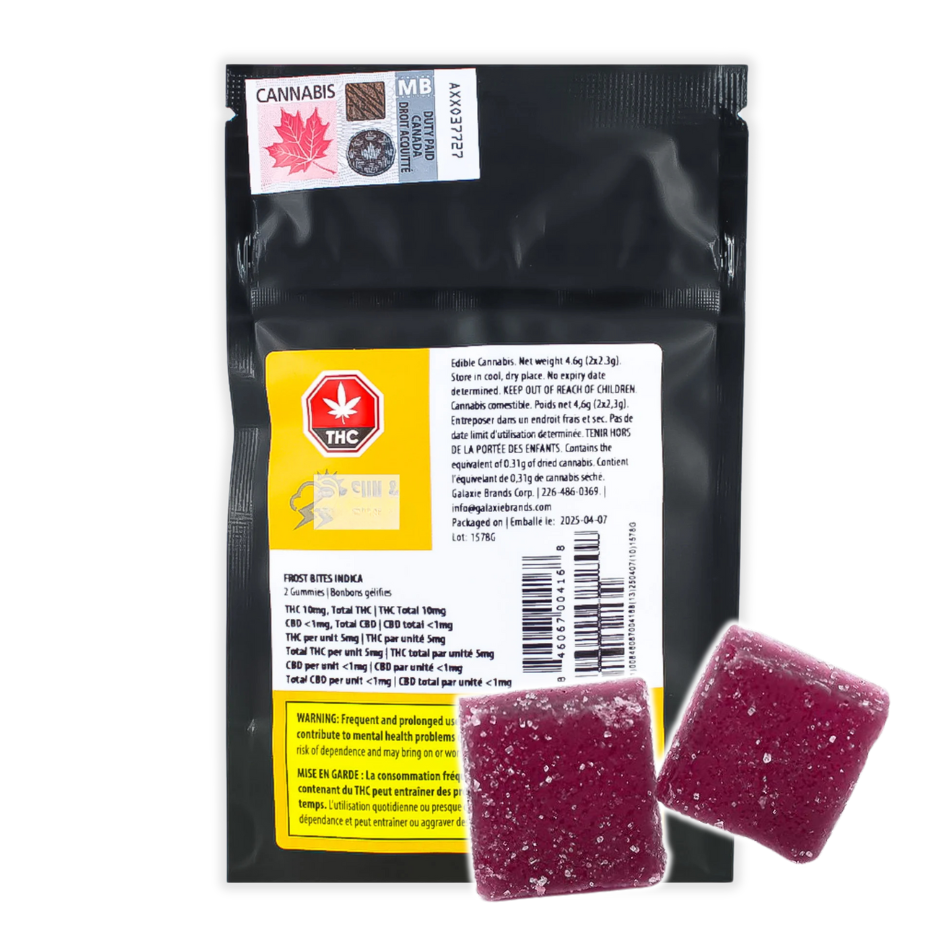 Sun & Clouds Frost Bites Indica Gummies 2x5mg