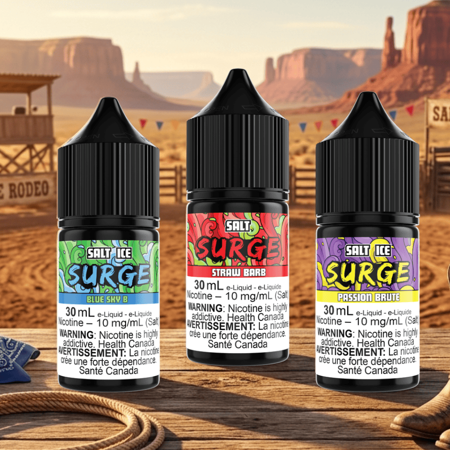 Surge Salt 30mL / 20mg Blue Sky B Ice, Straw Barb, Passion Brute Ice Morden Vape SuperStore and Cannabis Manitoba Canada