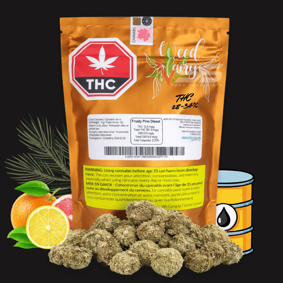 Weed Fairy Frosty Pine Diesel Sativa Flower - 28g Morden Vape SuperStore and Cannabis Manitoba Canada