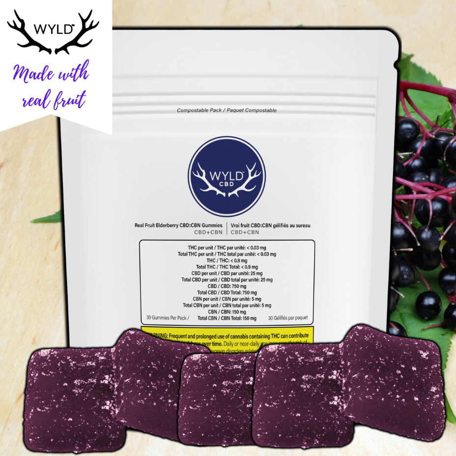 Wyld Elderberry 5:1 CBD:CBN Indica Gummies-30pkg in Manitoba