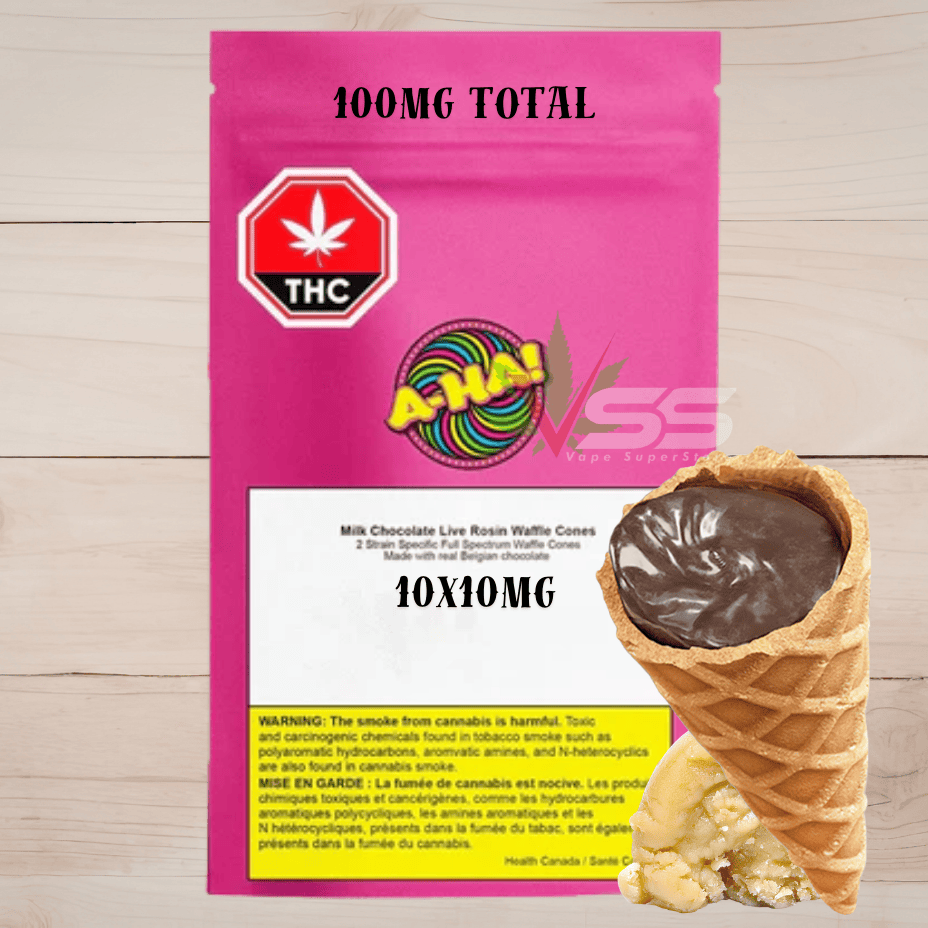 A-Ha! Milk Chocolate Live Rosin Waffle Cones - 10x10mg Morden Vape SuperStore and Cannabis Manitoba Canada