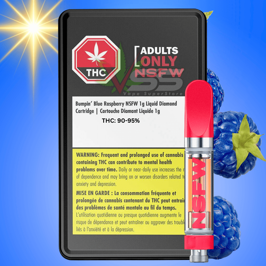 Adults Only - Bumpin' Blue Raspberry NSFW Liquid Diamonds Cartridge Morden Vape SuperStore and Cannabis Manitoba Canada