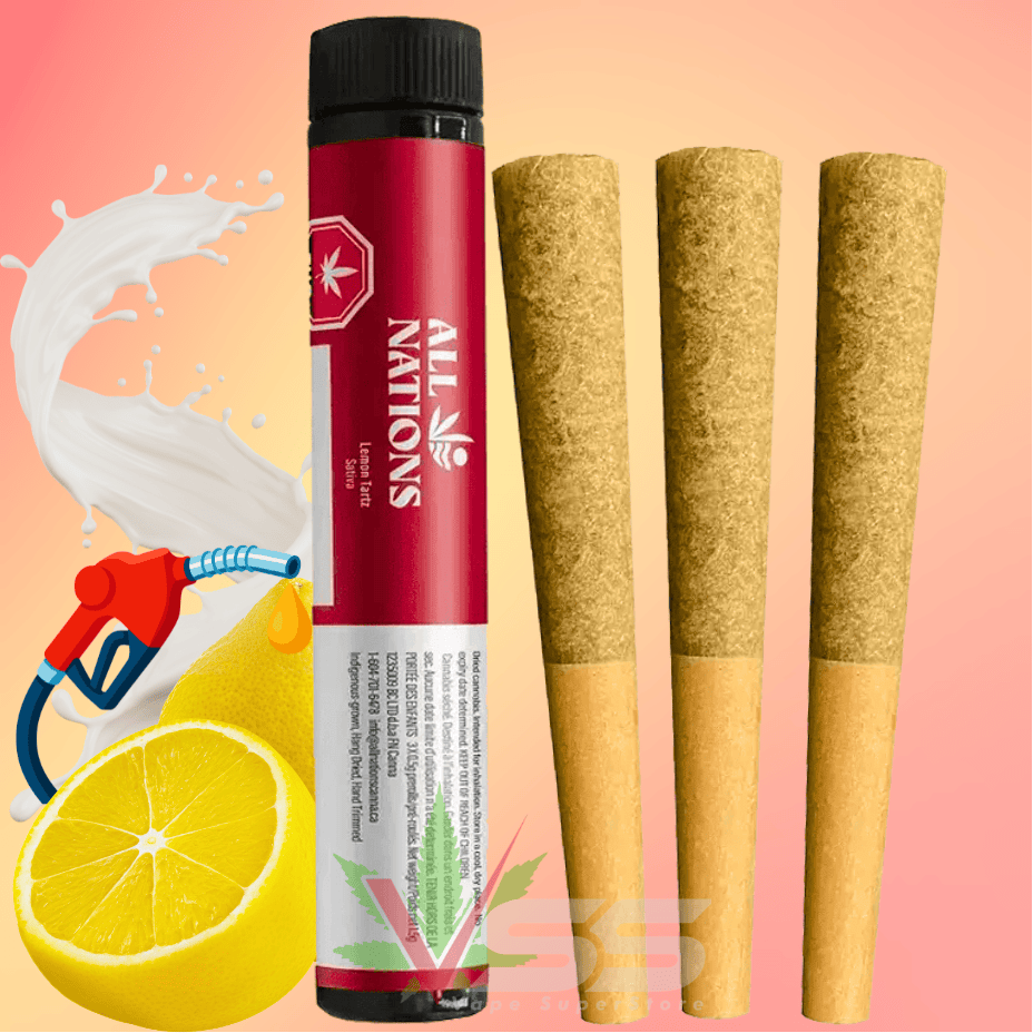 All Nations Lemon Tartz Sativa CRAFT Pre-Rolls - 3x0.5g Morden Vape SuperStore and Cannabis Manitoba Canada