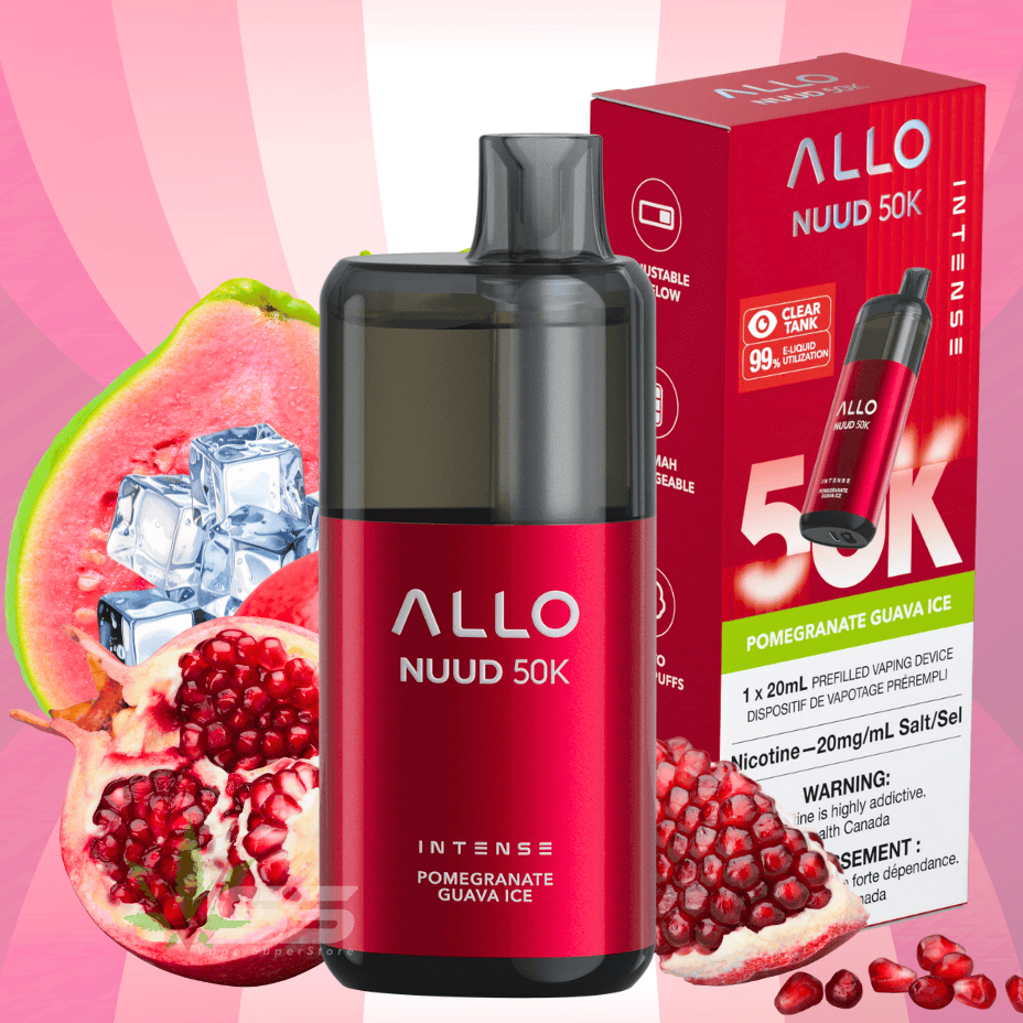 ALLO Nuud 50K Disposable Vape - Pomegranate Guava Ice Morden Vape SuperStore and Cannabis Manitoba Canada
