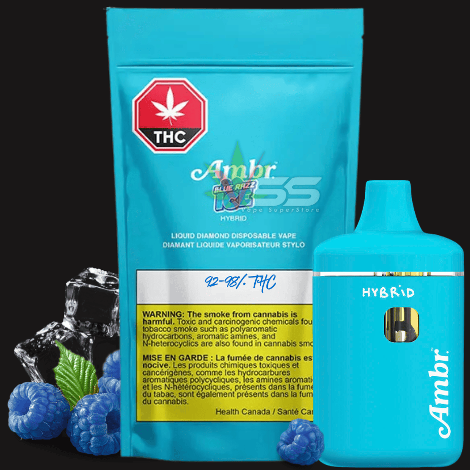 Ambr Blue Razz Ice Hybrid Liquid Diamonds Disposable - 0.95g Morden Vape SuperStore and Cannabis Manitoba Canada