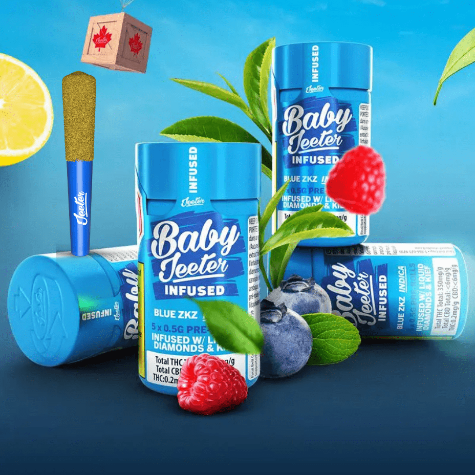 Baby Jeeter Blue ZKS Liquid Diamond Infused Pre-rolls 5x0.5g 5x0.5g Morden Vape SuperStore and Cannabis Manitoba Canada