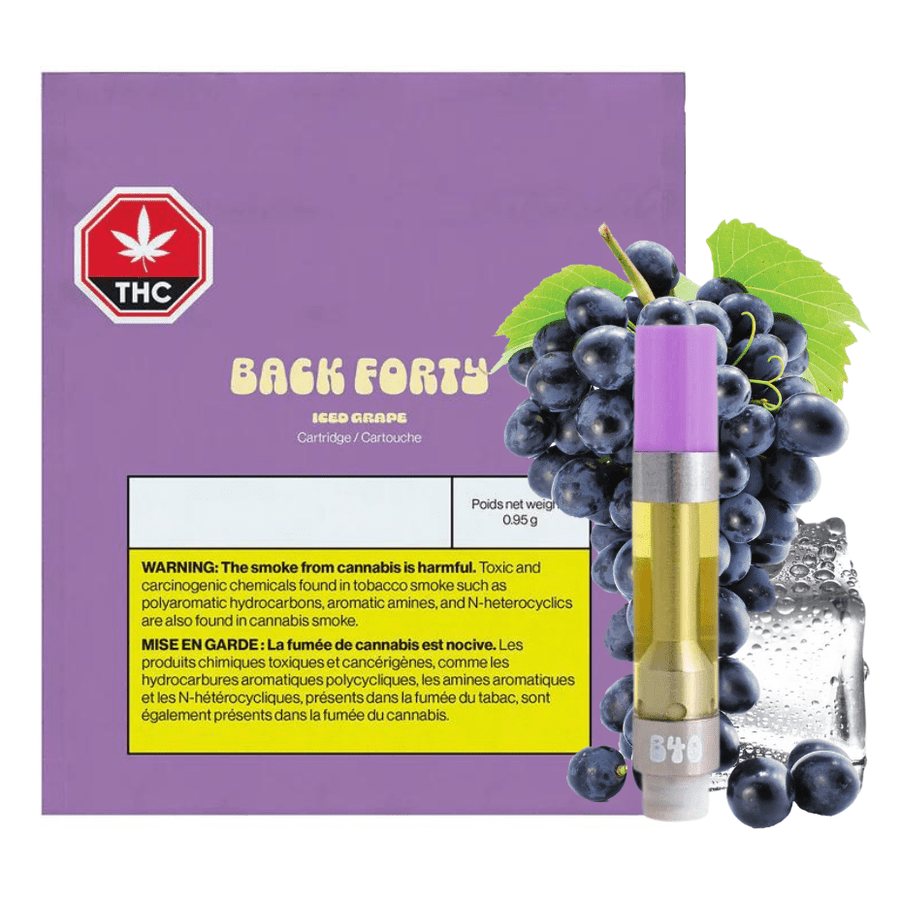 Back Forty 510 Cartridges 0.95g / 85-91% THC Back Forty Iced Grape Sativa 510 Cartridge-0.95g - Morden Vape