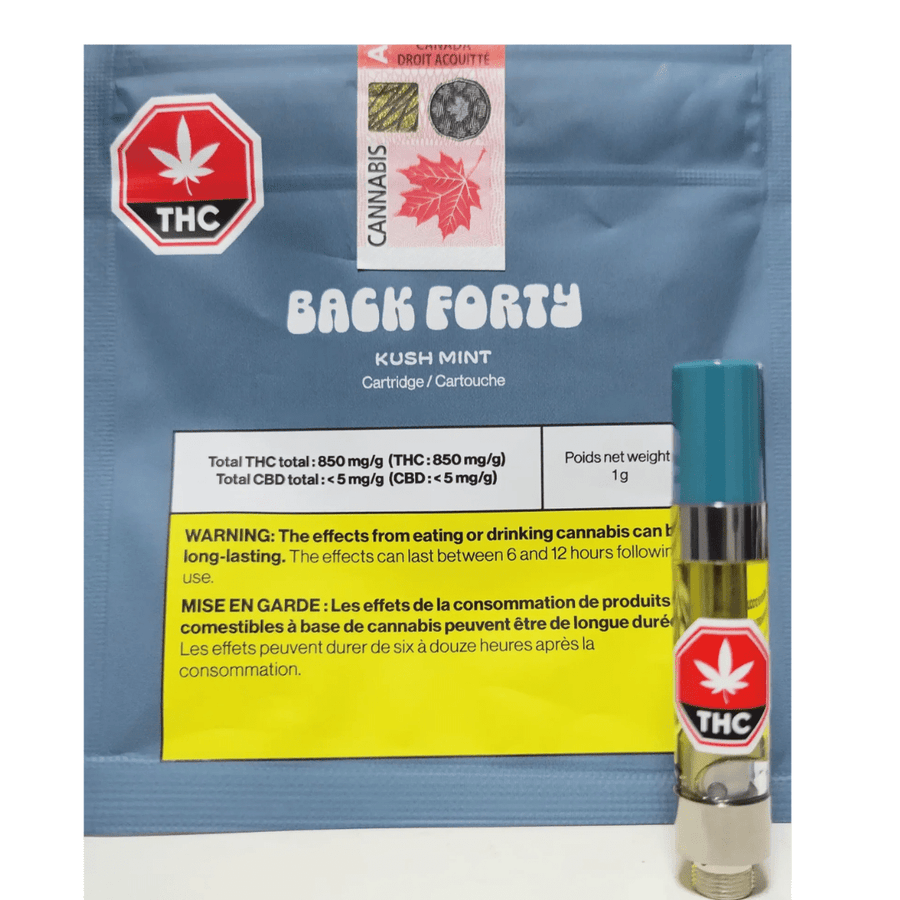 Back Forty 510 Cartridges 1g Back Forty Kush Mint 510 Cart-1g-Morden Vape SuperStore & Cannabis MB, Canada
