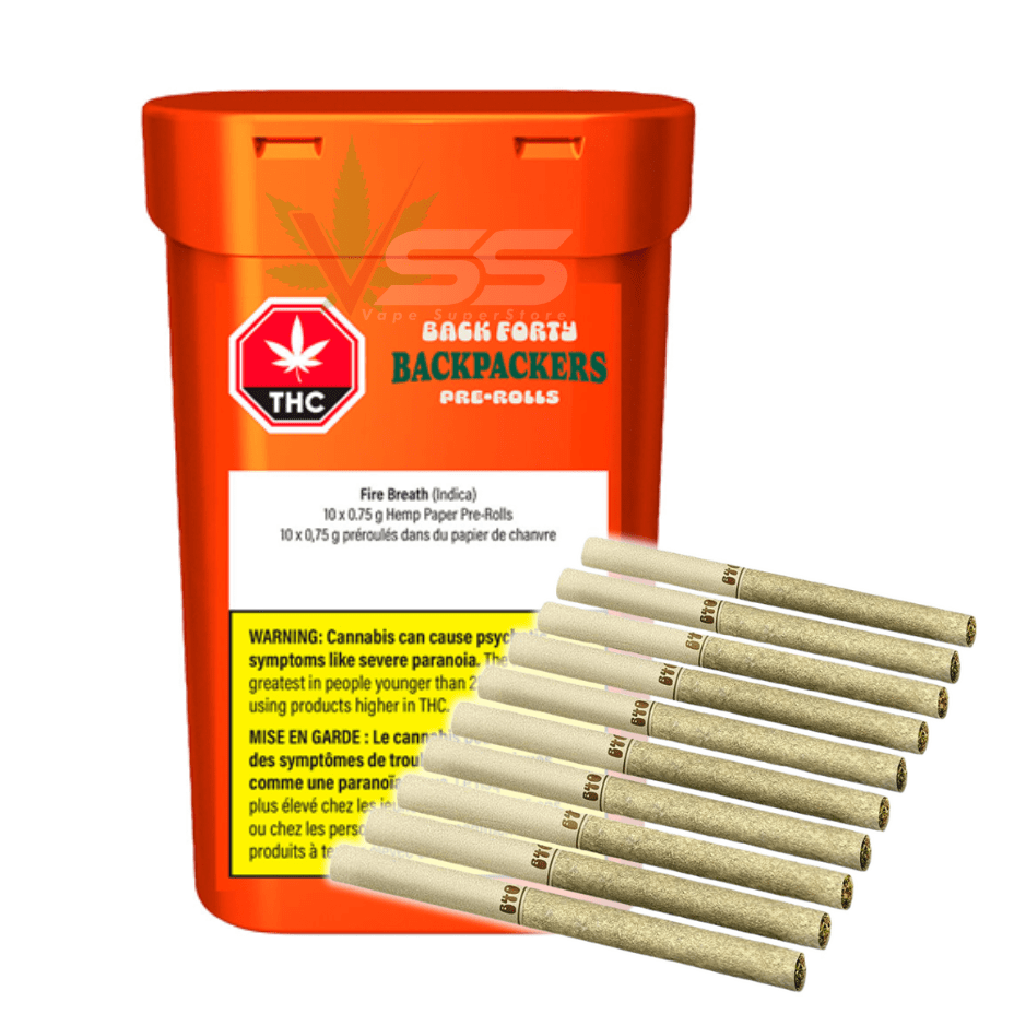 Back Forty Backpackers Pre-rolls - Fire Breath 10x0.75g Morden Vape SuperStore and Cannabis Manitoba Canada
